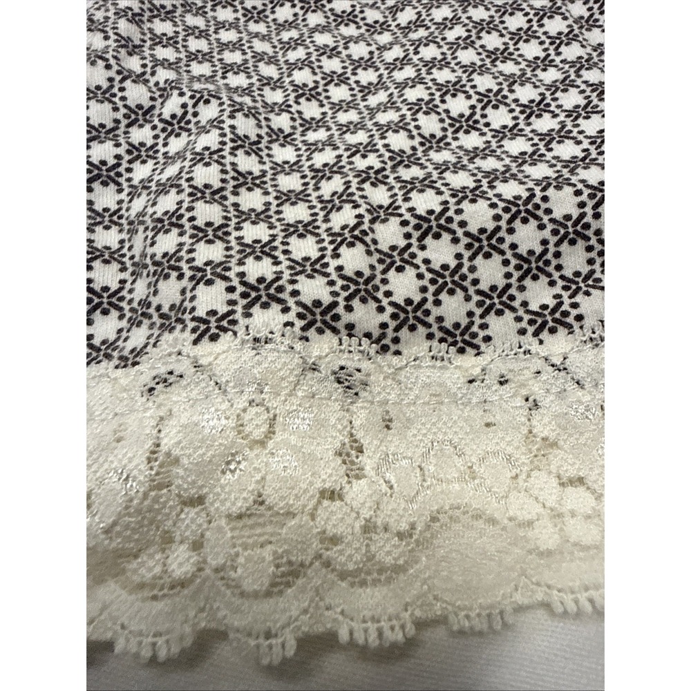 LEI Vintage Y2K Dot Black White Lace Cami Tank Bra Top Sweetheart Cotton Baby - Picture 2 of 10